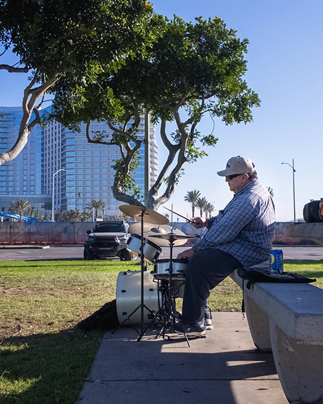 J St. Marina drum vibes early in the morning